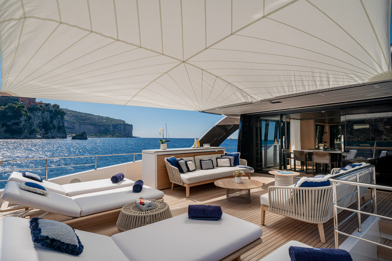 Luxury yacht at sunset captured by a yacht photographer in Monaco