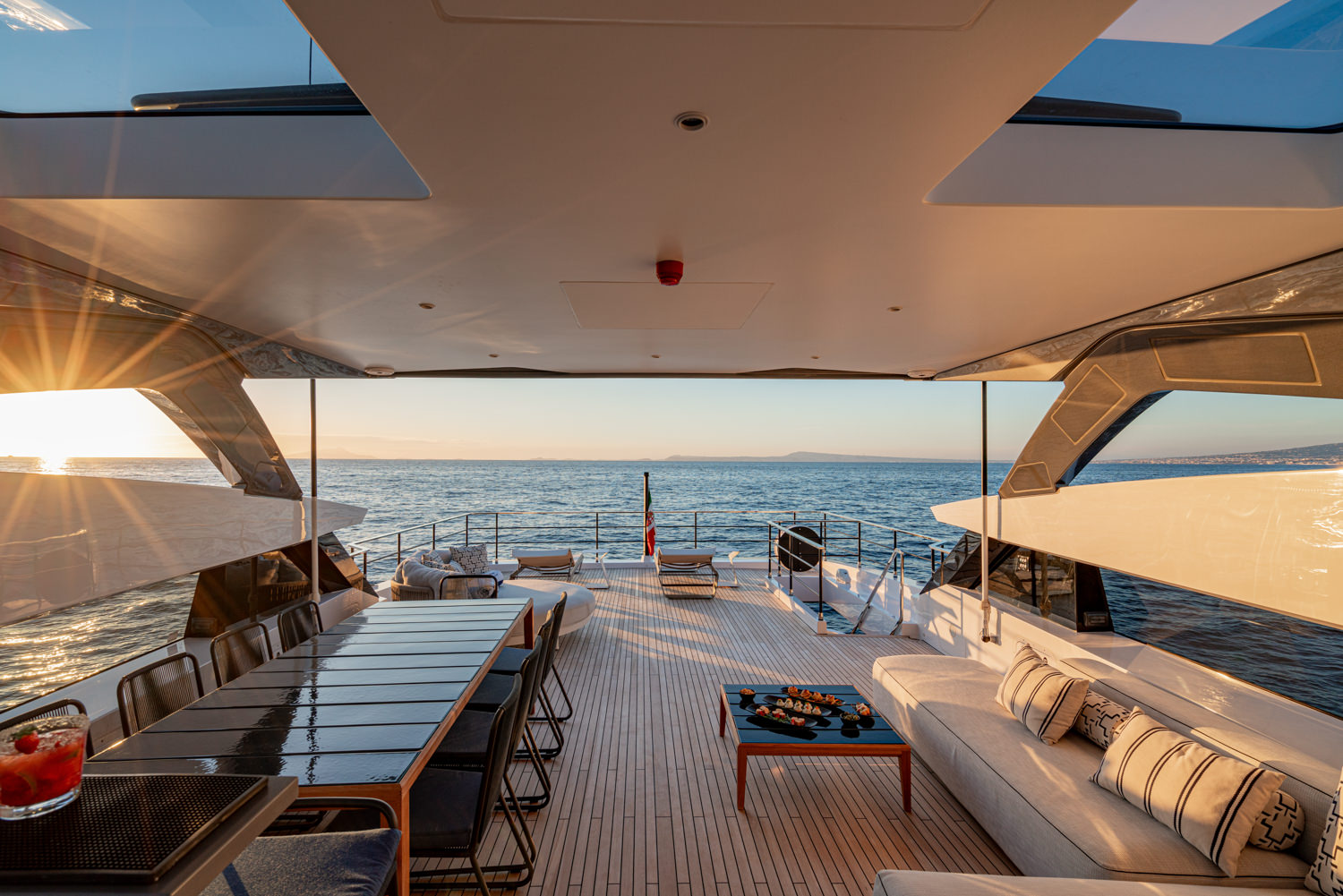 Luxury yacht exterior with stunning panoramic views and elegant design captured during a yacht photoshoot in Antibes
