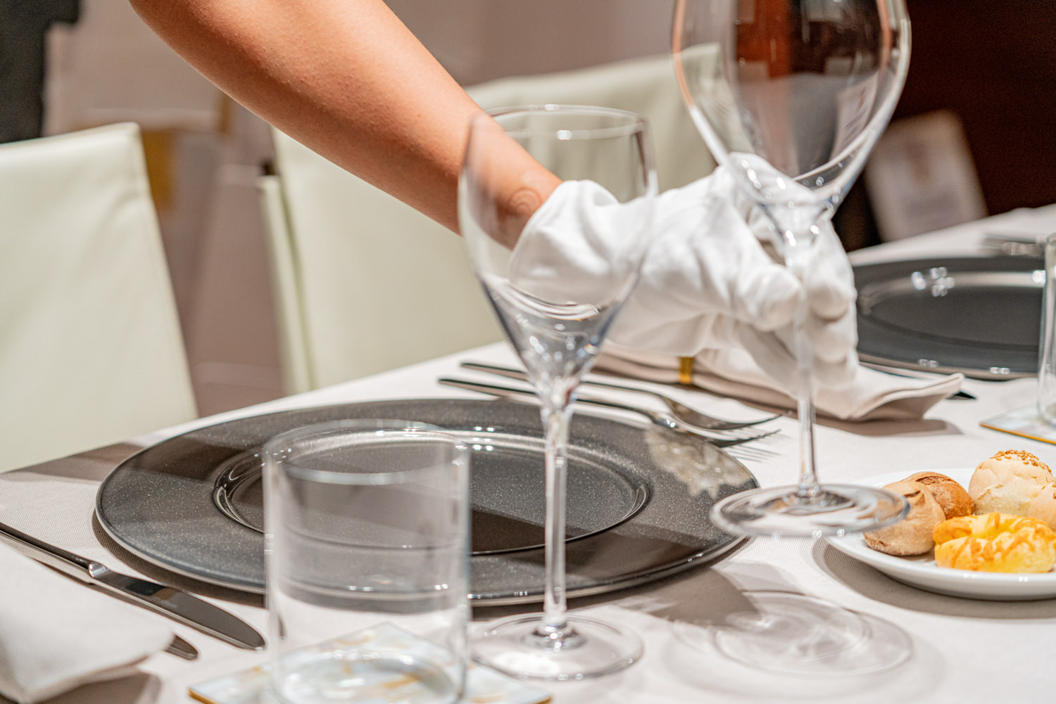 Elegant table setup aboard a luxury yacht, photographed in Portofino