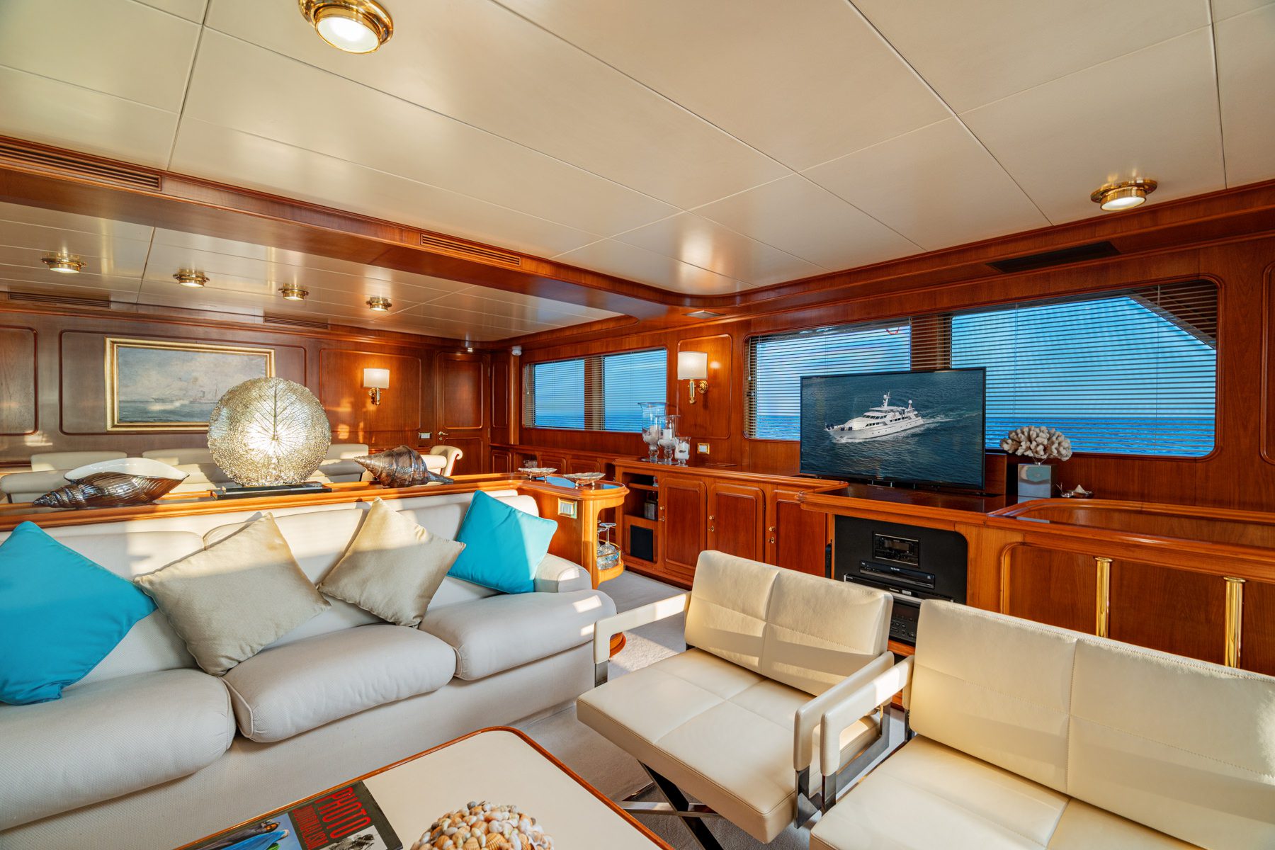 Professional yacht photography production aboard a Codecasa yacht