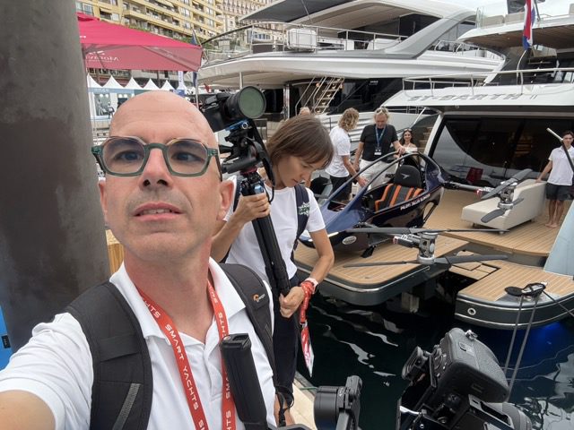 Yacht Photo Studio photographers Gabriele Sotgiu and Elvira Ivanova at Monaco Yacht Show 2026